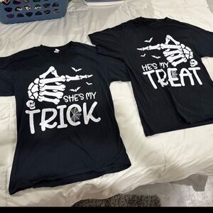 Black Halloween Adult T-Shirt Set Trick Treat